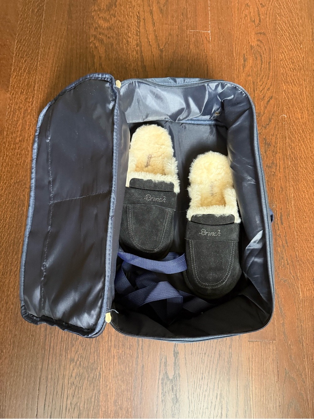 Brunch - Black Suede Shearling Slip-On slipper - Shoes - New - size 7 (women)